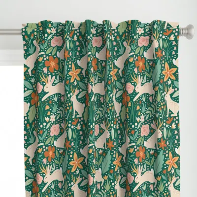 Spoonflower Jackalope In Spring Curtain Panel