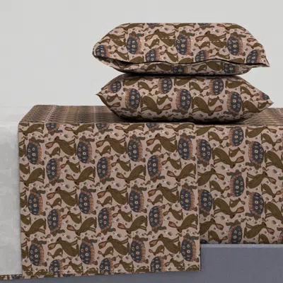 Spoonflower Jackrabbit And Tortoise And Quail Oh My Queen Sheet Set In Gray