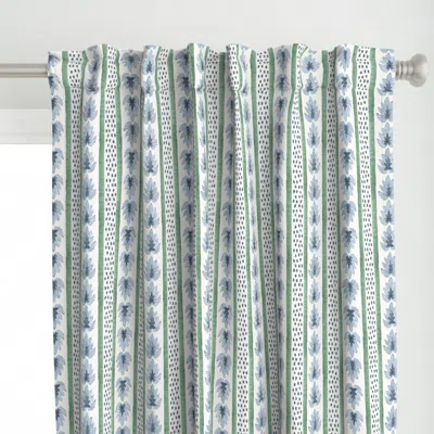 Spoonflower James Stripe Indigo And Curtain Panel