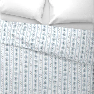 Spoonflower James Stripe Quiet Blue And Cedce6 Wide Cotton Sateen 3.5 oz 26" X 20" Standard Knife Edge