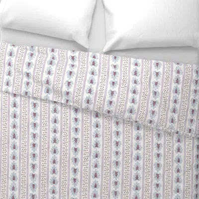 Spoonflower James Stripe Smoky Lilac Blue Wide Cotton Sateen 3.5 oz 26" X 20" Standard Knife Edge