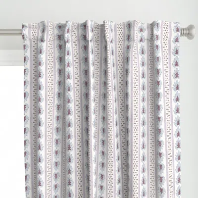 Spoonflower James Stripe Smoky Lilac Curtain Panel In Pink