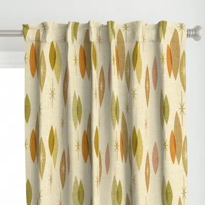 Spoonflower Jane Jetson Olive Gold Curtain Panel