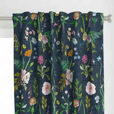 Spoonflower Jane (navy) Jumbo Curtain Panel