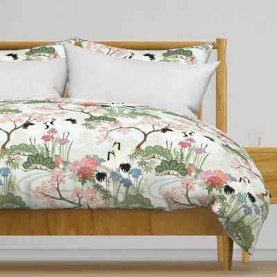 Spoonflower Japanese Garden Chantilly Duvet Cover