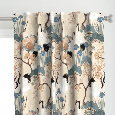 Spoonflower Japanese Garden Cream 24 Curtain Panel