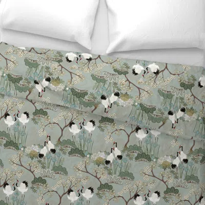Spoonflower Japanese Garden Sage 14 In Repeat King Pillow Sham In Green