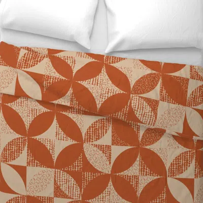 Spoonflower Japanese Pine Needle Quilt - Sienna Rust On Sand Wide Cotton Sateen 3.5 oz 26" X 20" Standard Knife 