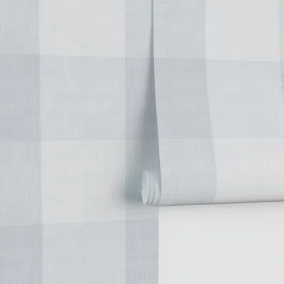 Spoonflower Jumbo Linen Gingham In Cool Gray Performance
