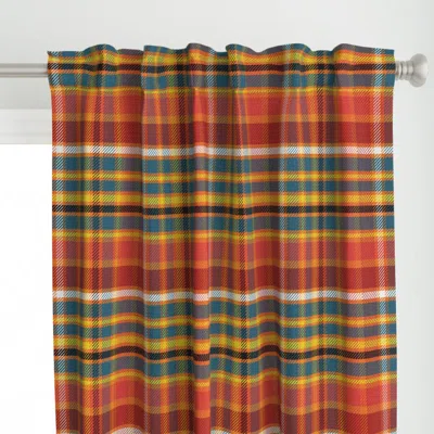 Spoonflower Jumbo October Plaid Curtain Panel
