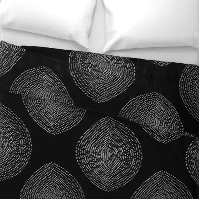 Spoonflower Jumbo Stripy Boho Drop White On Black Wide Cotton Sateen 3.5 oz 26" X 20" Standard Knife Edge