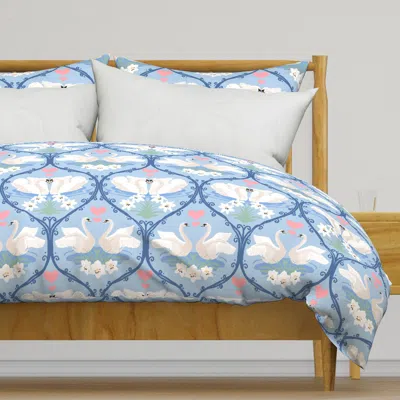 Spoonflower Jumbo Swan Dance Ogee Duvet Cover