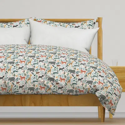 Spoonflower Jungle Animal Friends - Duvet Cover In Green