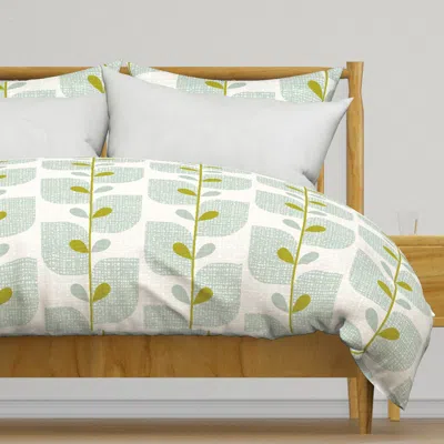 Spoonflower Jungle Flora-mid Century Duvet Cover In Multi