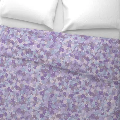 Spoonflower Just Hydrangea - Lavender Wide Cotton Sateen 3.5 oz 26" X 20" Standard Knife Edge