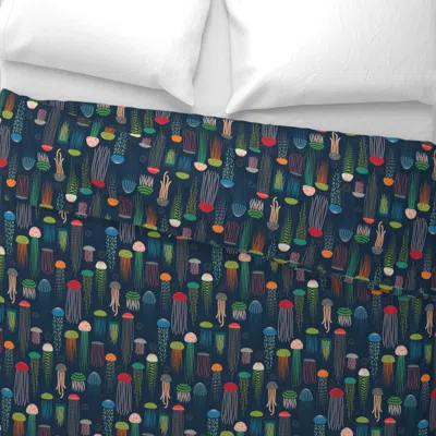Spoonflower Just Jellies - Jellyfish Wide Cotton Sateen 3.5 oz 26" X 20" Standard Knife Edge