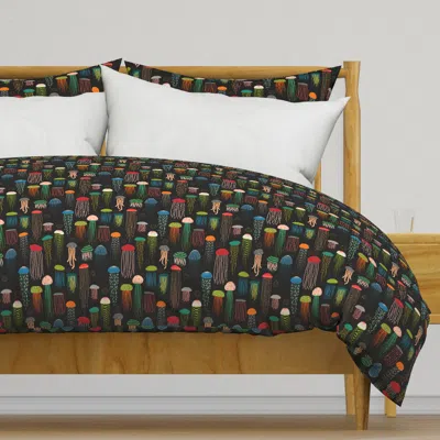 Spoonflower Just Jellies On Black Duvet Cover
