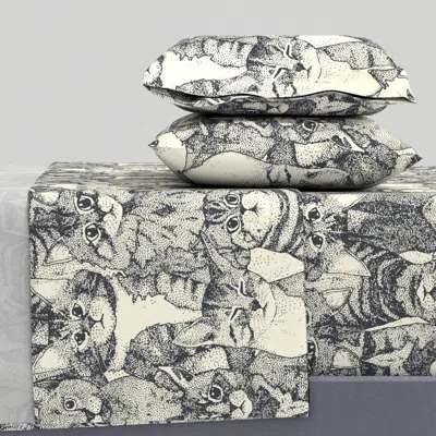 Spoonflower Just Kittens Iron Large Queen Sheet Set