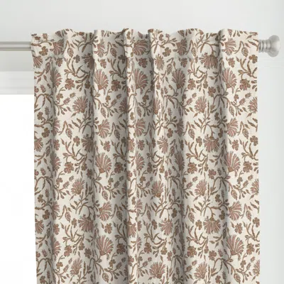 Spoonflower Kalami Floral Dusty Rose Curtain Panel