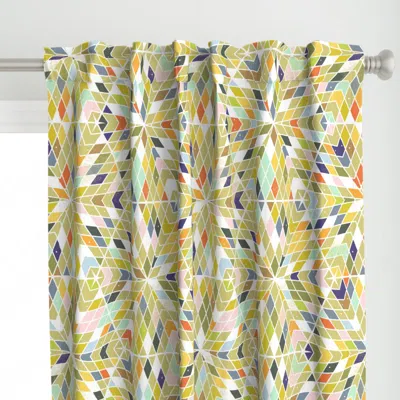 Spoonflower Kaleidoscope M+m Olive By Curtain Panel