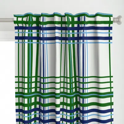 Spoonflower Kelly Green And Blue Curtain Panel