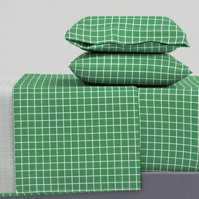 Spoonflower Kelly Green Windowpane Grid 1" Reversed Square Check Graph Paper Full Sheet Set