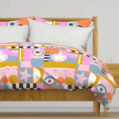 Spoonflower Kidult Mod Art Collage - Pink Duvet Cover