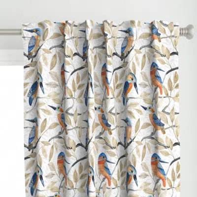 Spoonflower Kingfisher Pattern Curtain Panel