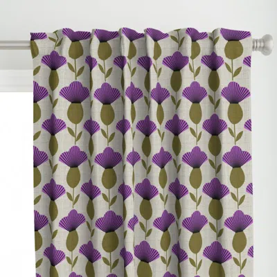 Spoonflower Knapweed - Mid Century Curtain Panel