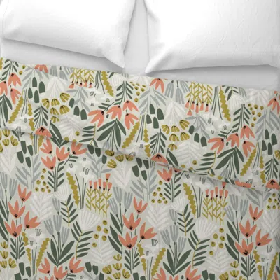 Spoonflower Knox (pink And Green) Wide Cotton Sateen 3.5 oz 26" X 20" Standard Knife Edge