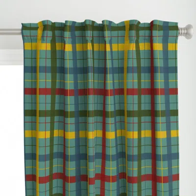 Spoonflower Krampus Plaid Curtain Panel