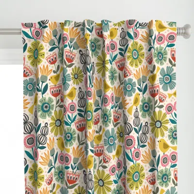 Spoonflower (l) Bold Flowers And Curtain Panel