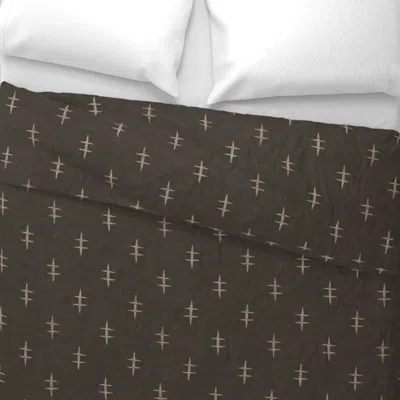 Spoonflower L Casual Coastal Fish Bone Abstract Japandi Minimal Cross Hatch Brown Bear King Pillow S