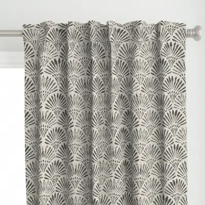 Spoonflower (l) Charcoal And Off Curtain Panel