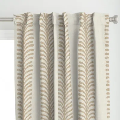 Spoonflower L / Leaf Garland Stripe Curtain Panel