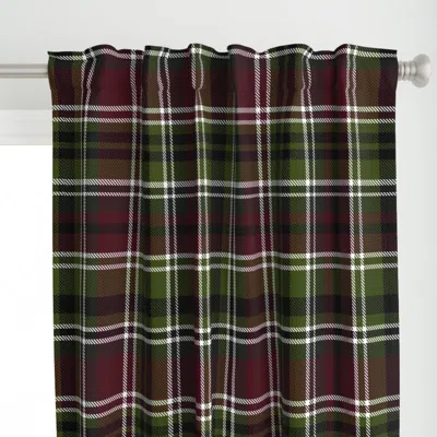 Spoonflower (l) Olive And Burgundy Curtain Panel