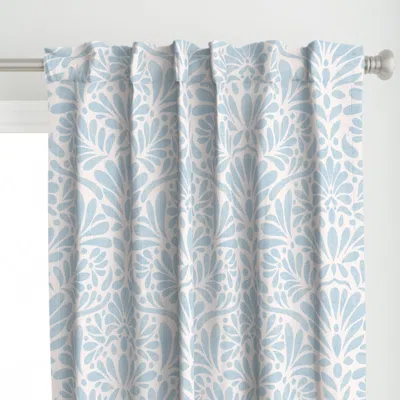 Spoonflower (l) Powder Blue White Curtain Panel