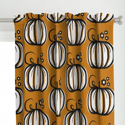 Spoonflower (l) Retro Cute Pumpkin Curtain Panel