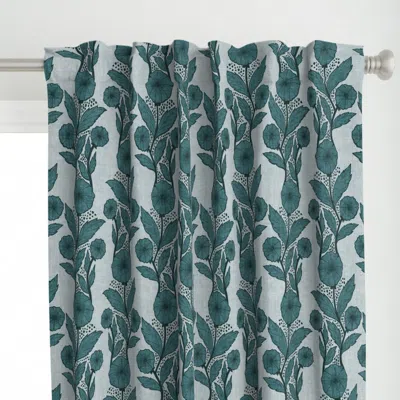 Spoonflower (l) Rich Teal And Soft Curtain Panel