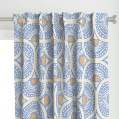 Spoonflower ( L ) Rising Sun Scallop Curtain Panel