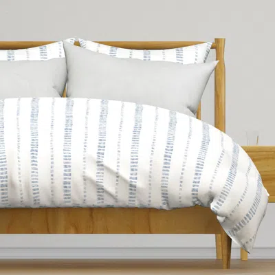 Spoonflower (l) Textured Stripe Denim Blue Duvet Cover