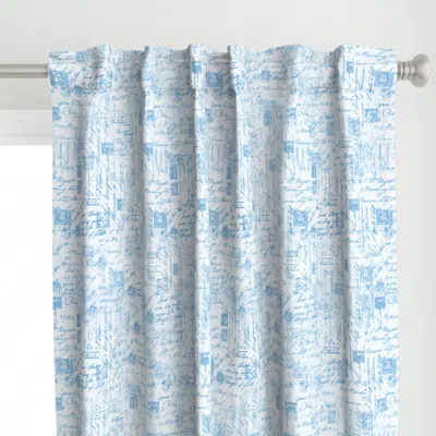 Spoonflower L Vintage French Postcard Curtain Panel