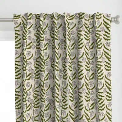 Spoonflower La Ville Vine Linen Sap Curtain Panel