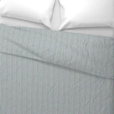 Spoonflower Labradorite And Off White Walter Ticking Wide Cotton Sateen 3.5 oz 26" X 20" Standard Knife Edge