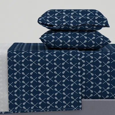 Spoonflower Lacrosse Crossed Sticks - Navy - Lad20 Full Sheet Set