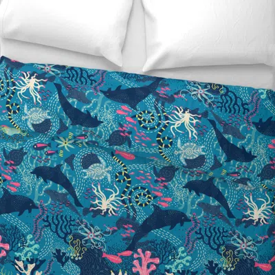 Spoonflower Lagoon - Large Wide Cotton Sateen 3.5 oz 26" X 20" Standard Knife Edge