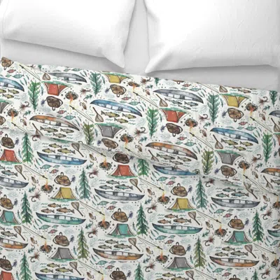 Spoonflower Lake House Fishing Motif Euro Pillow Sham