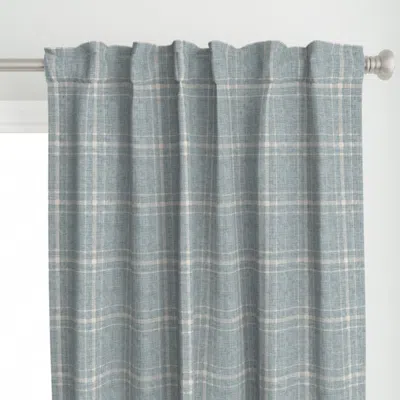 Spoonflower Large Basic Plaid - Dusty Curtain Panel