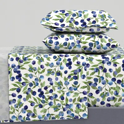Spoonflower Large / Blueberry Vines Full Sheet Set