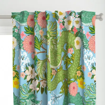 Spoonflower Large Chiang Mai Blue Curtain Panel